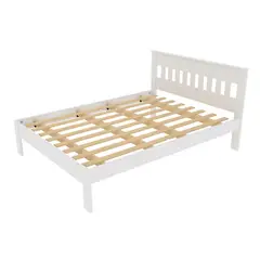 TECNOMOBILI - Cama marquesa tradicional 2 plazas blanco v.vertical