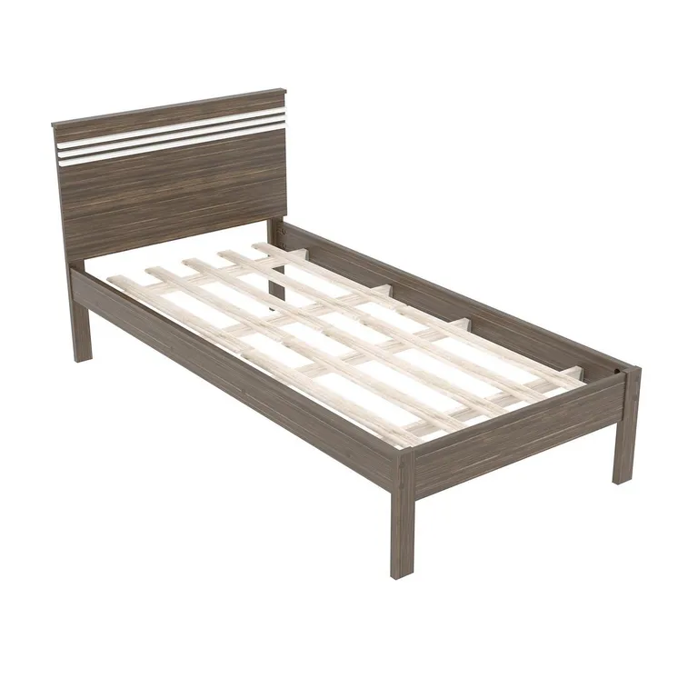 Cama marquesa tradicional 1 plaza nogal/blanco v.horizontal