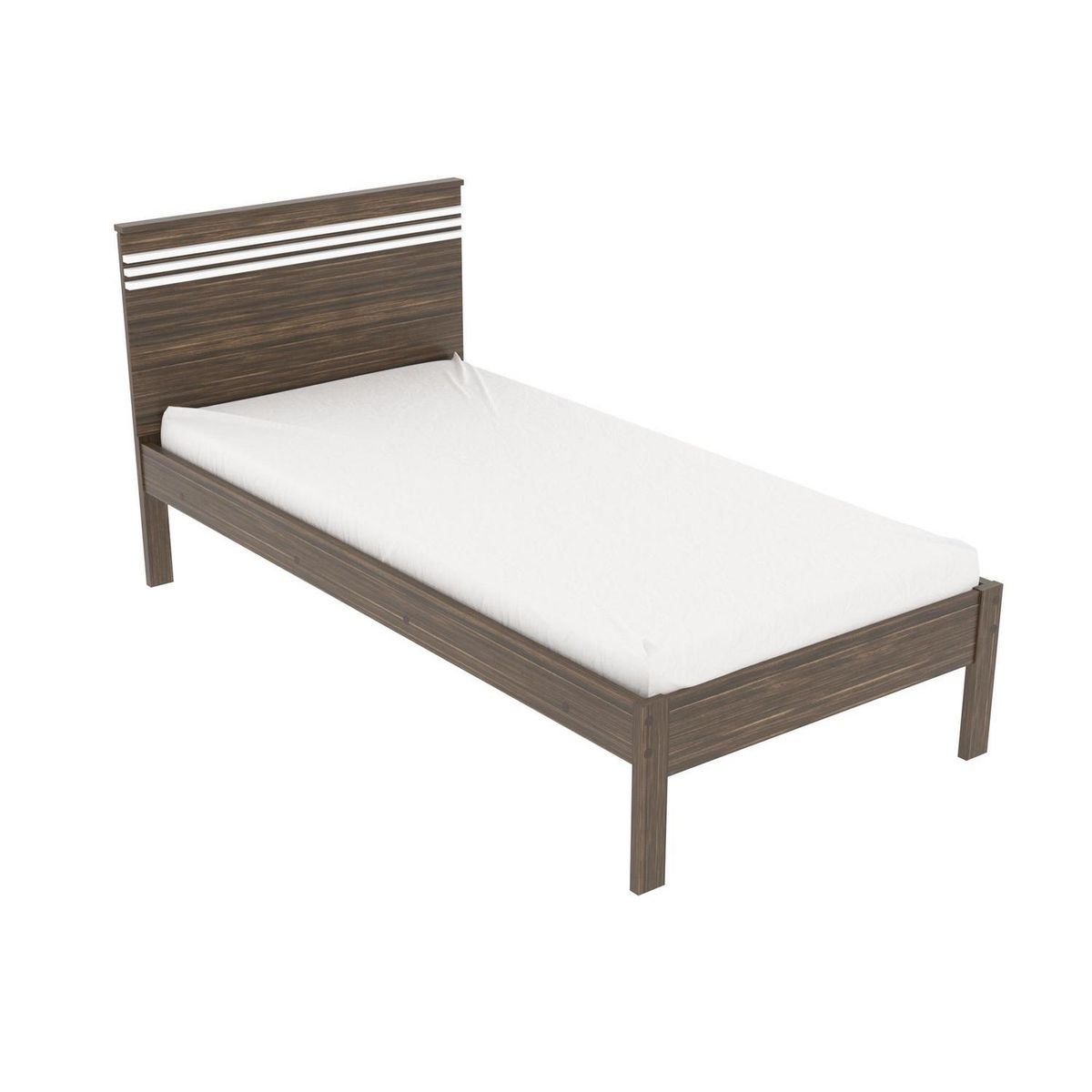 TECNOMOBILI - Cama marquesa tradicional 1 plaza nogal/blanco v.horizontal