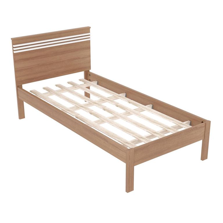 Cama marquesa tradicional 1 plaza almendra/blanco v.horizontal