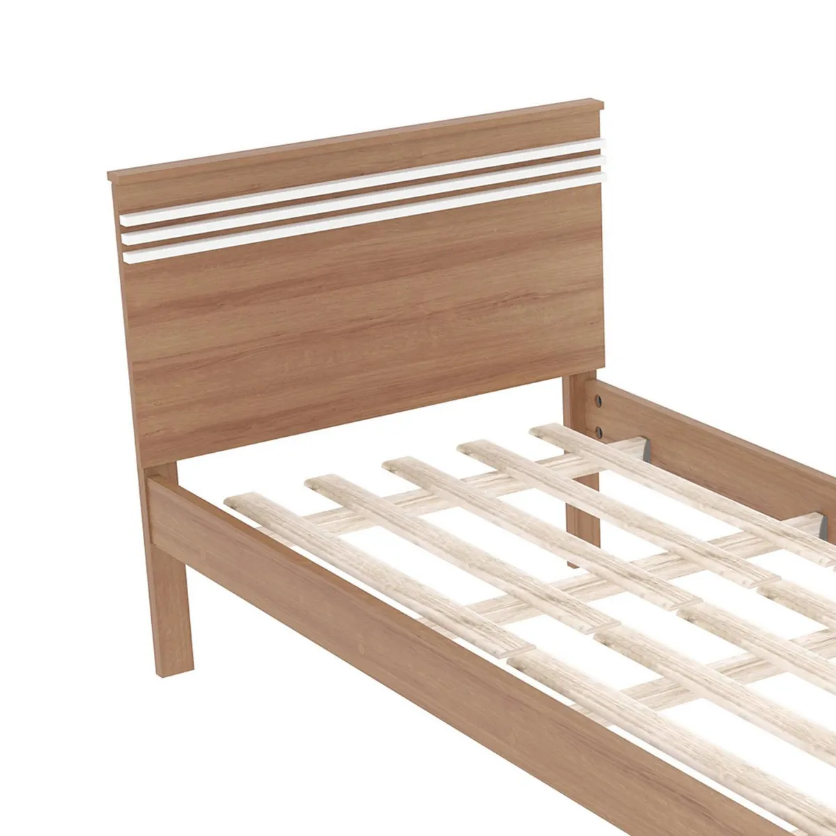 TECNOMOBILI - Cama marquesa tradicional 1 plaza almendra/blanco v.horizontal