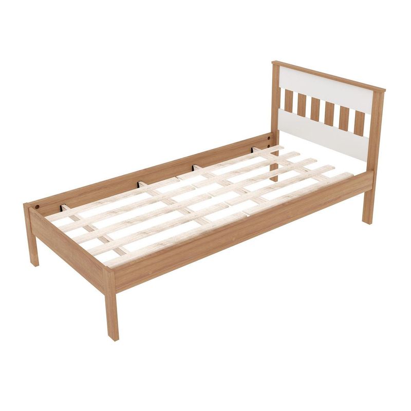 TECNOMOBILI - Cama marquesa tradicional 1 plaza almendra/blanco v.vertical