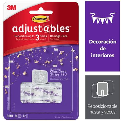 Gancho Ajustable 36 unidades y 72 strips