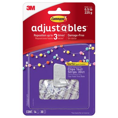 Gancho Ajustable Clips 14 unidades y 30 strips