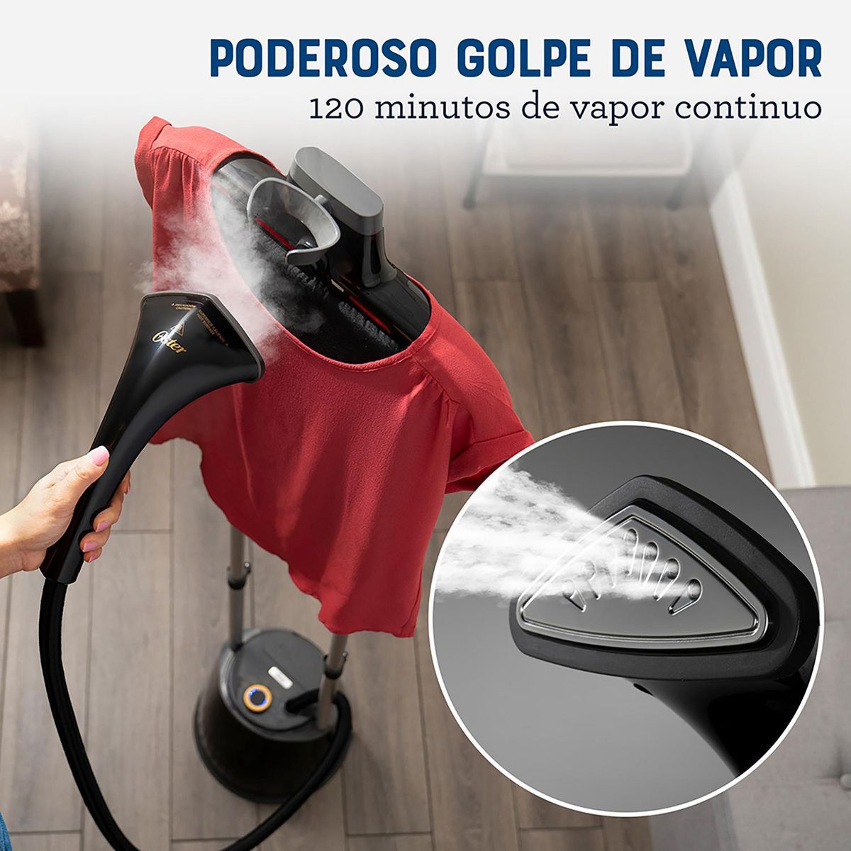 OSTER - Vaporizador de prendas con tabla de soporte