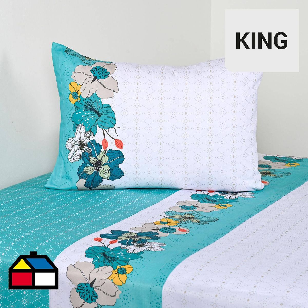 AMERICAN FAMILY - Juego de Sábanas Papua King 144 Hilos Gris