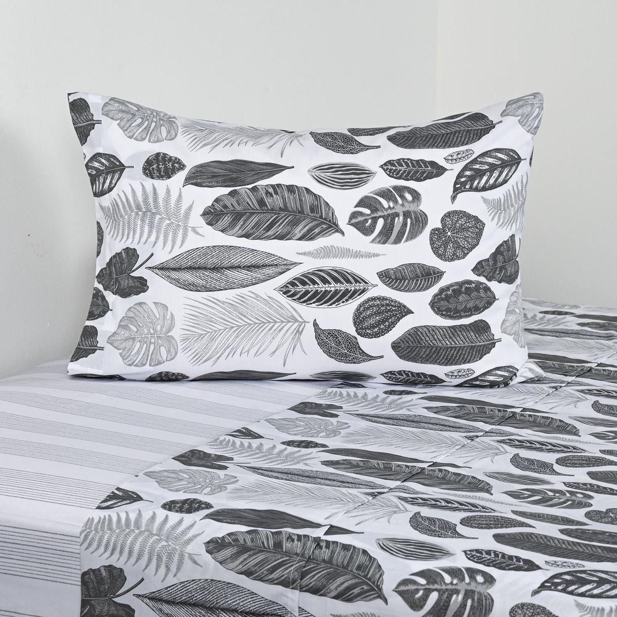 ELEMENTS BY CANNON - Juego de Sábanas Blacknature 1.5 plazas 200 Hilos Celeste