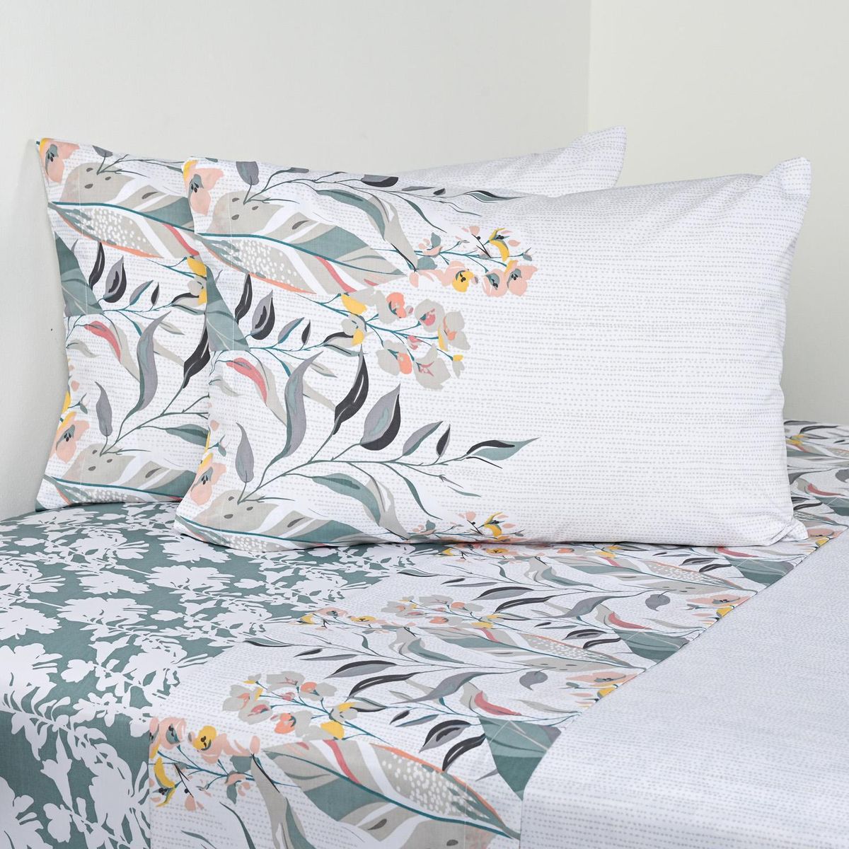 CANNON - Juego de Sábanas Rainforest King 200 Hilos Blanco