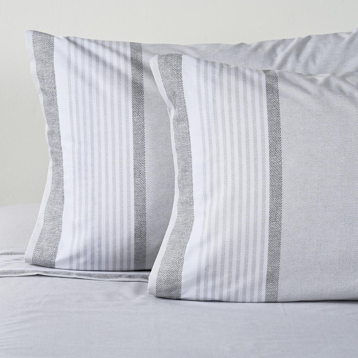 ELEMENTS BY CANNON - Juego de Sábanas Lines 2 plazas 200 Hilos Gris