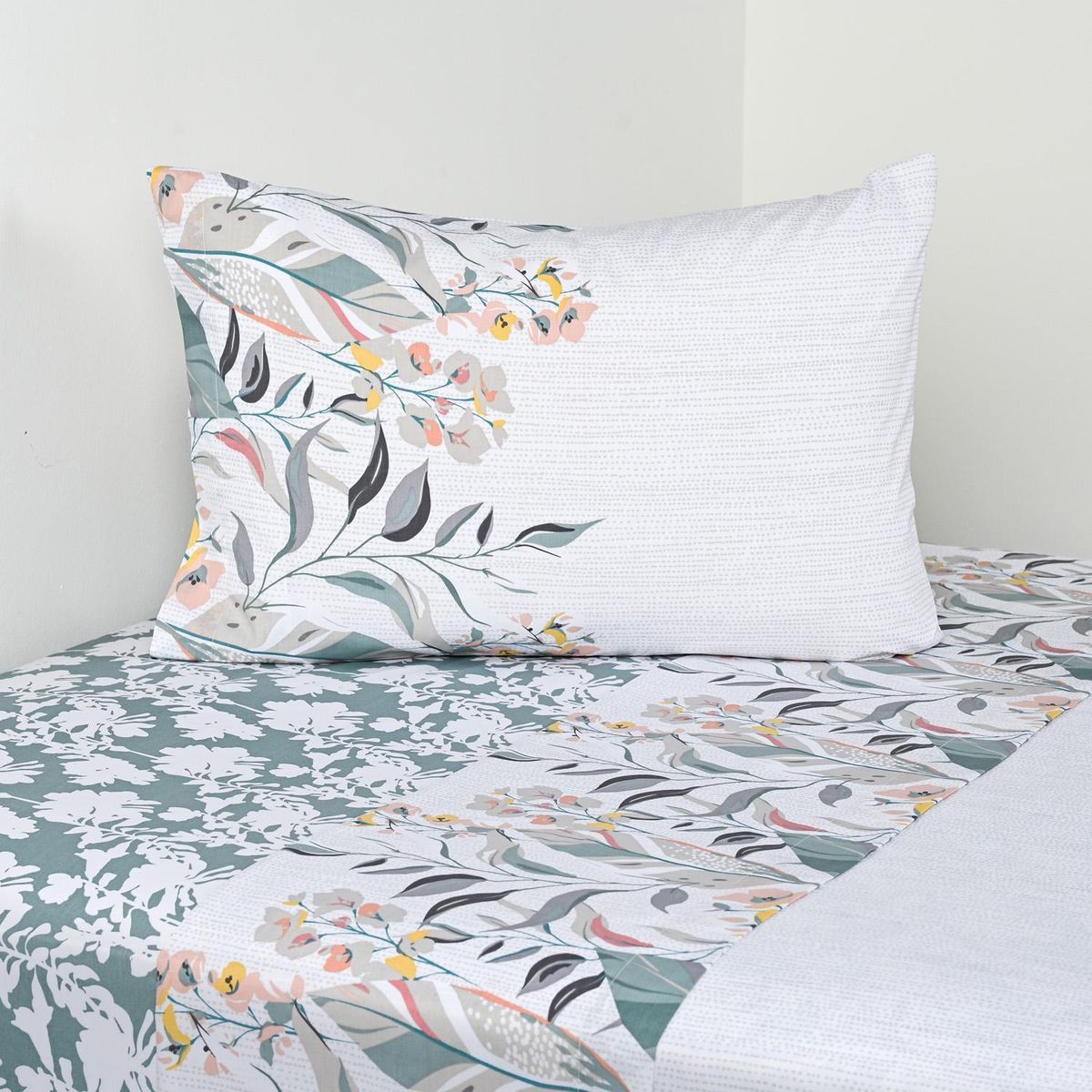 CANNON - Juego de Sábanas Rainforest 1.5 plazas 200 Hilos Blanco