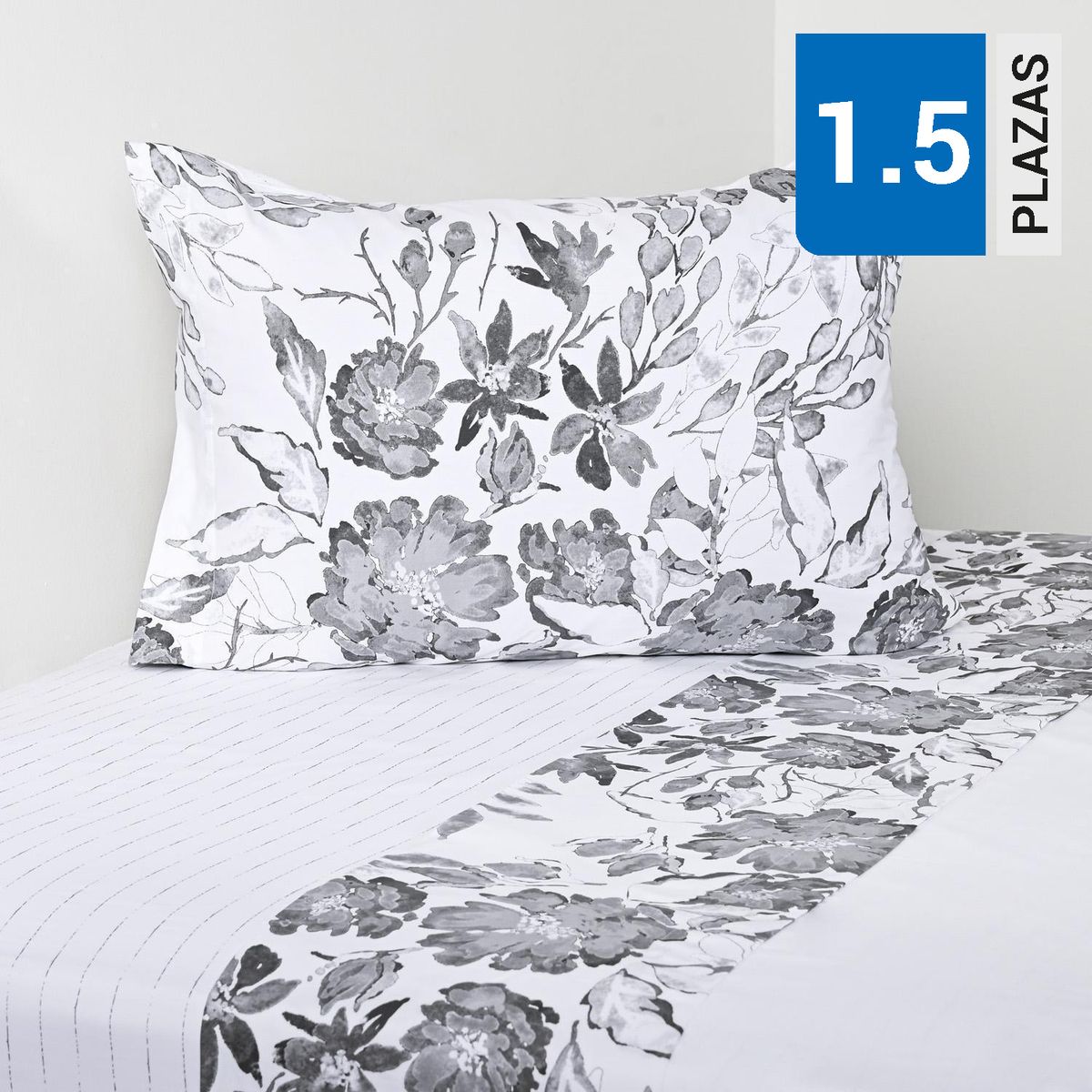 ROYAL SUPREME - Juego de Sábanas Lorein 1.5 plazas 200 Hilos Negro