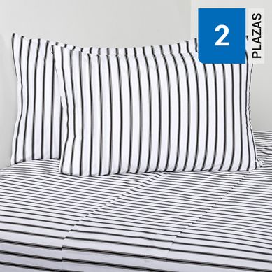 Sbanas 2 Plazas 200 Hilos Linen Stripes