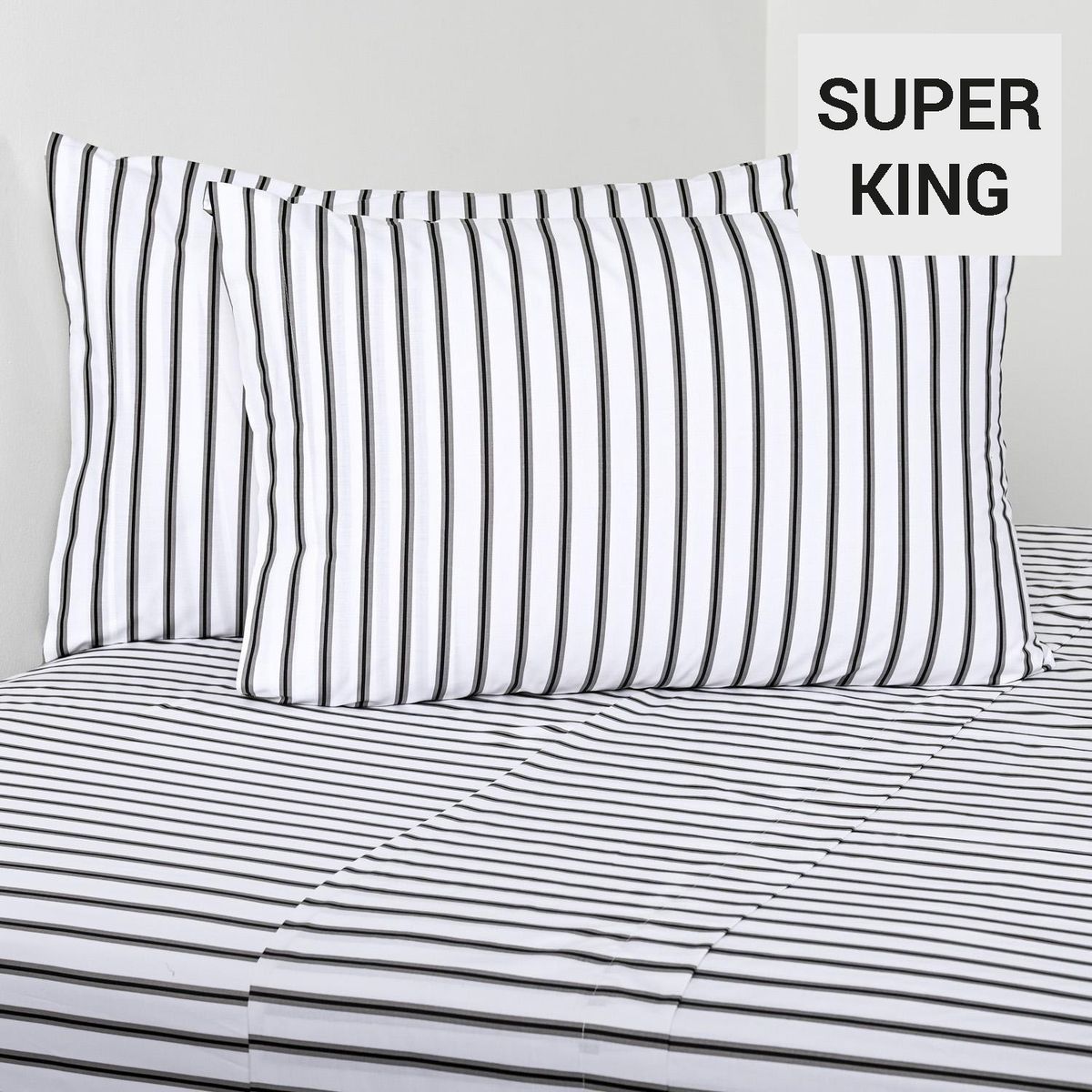 ROYAL SUPREME - Juego de Sábanas Lines Stripes Super king 220 Hilos Gris