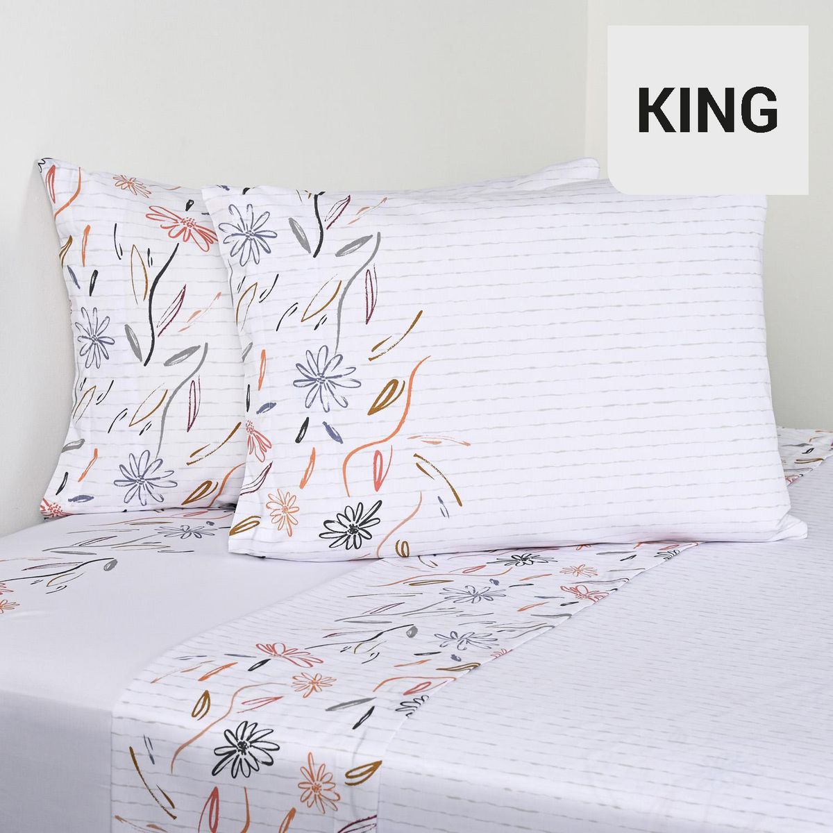 ELEMENT & CO - Juego de Sábanas Tracing King 200 Hilos Café