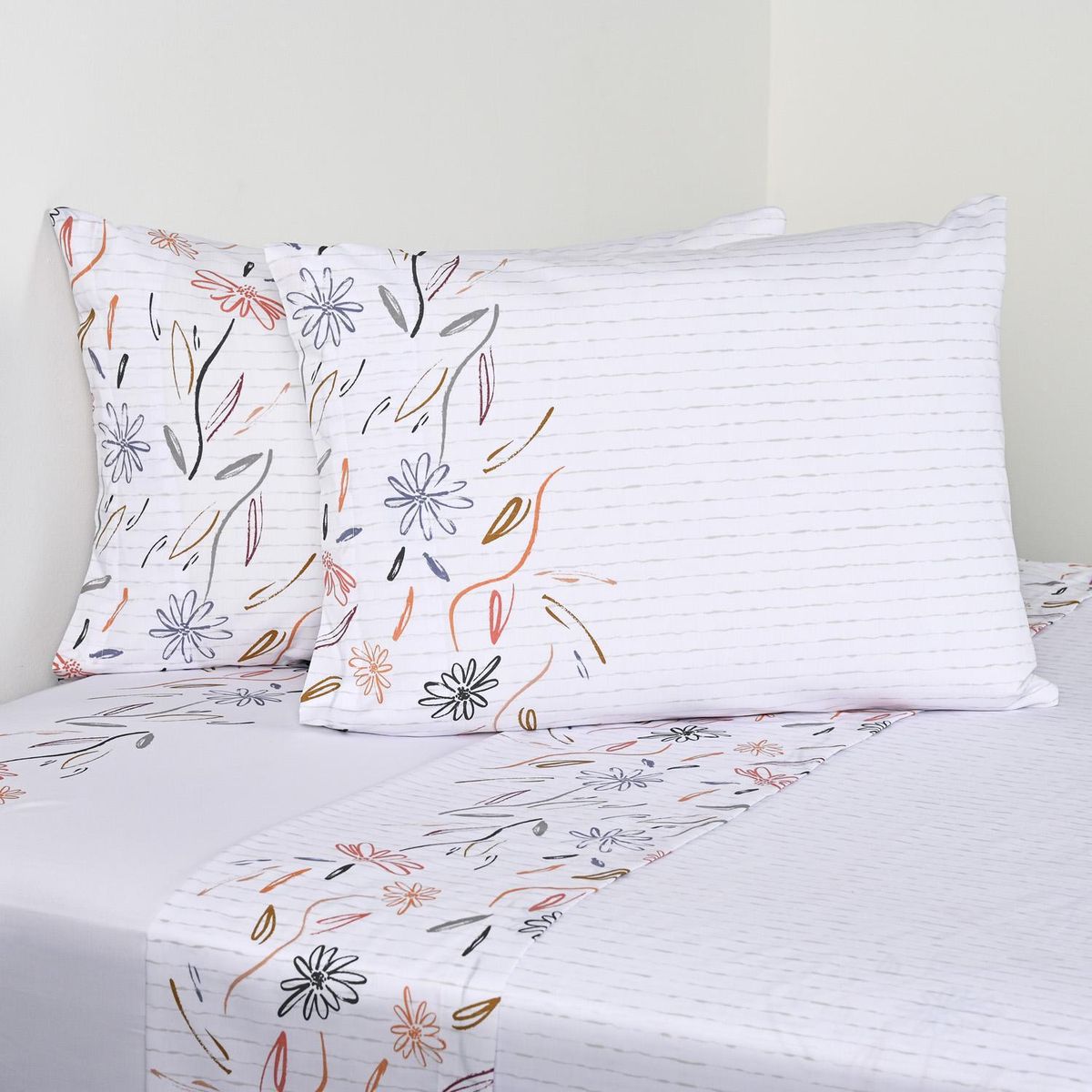 ELEMENT & CO - Juego de Sábanas Tracing King 200 Hilos Café