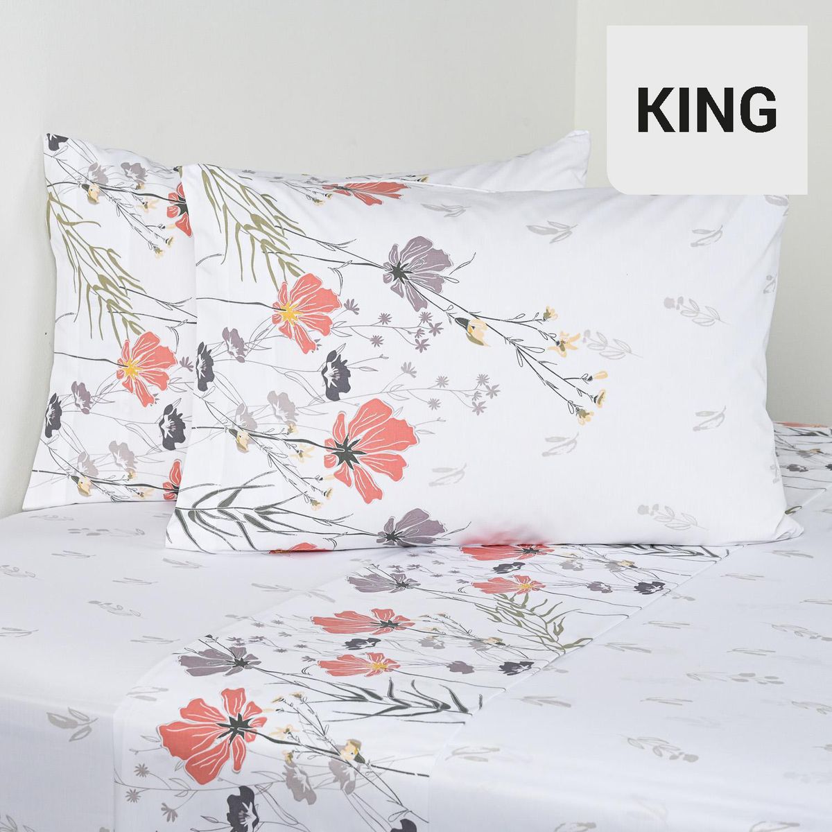 CANNON - Juego de Sábanas Chaik King 200 Hilos Blanco