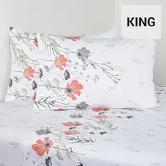 CANNON - Juego de Sábanas Chaik King 200 Hilos Blanco