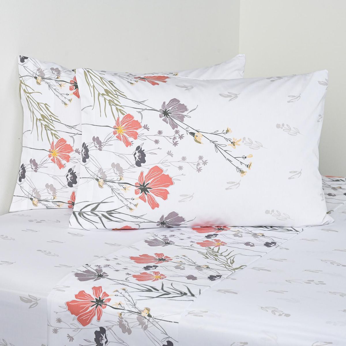 CANNON - Juego de Sábanas Chaik King 200 Hilos Blanco