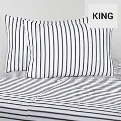 ROYAL SUPREME - Sábanas King 200 Hilos Lines Stripes