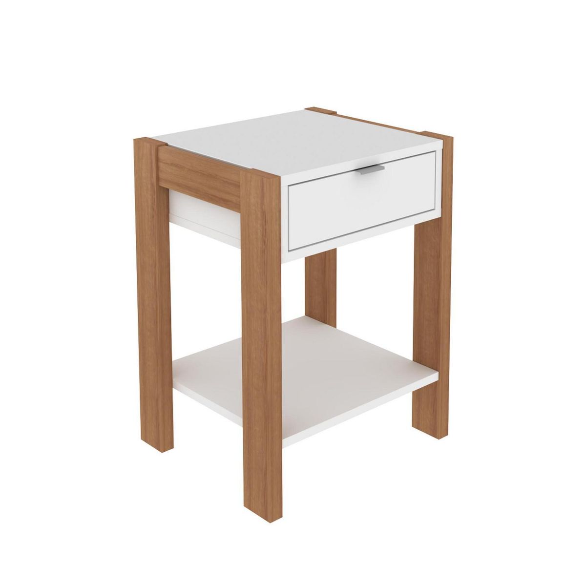 TECNOMOBILI - Velador 1 Cajón(es) Almendra 41x54.5x35.5 cm Blanco