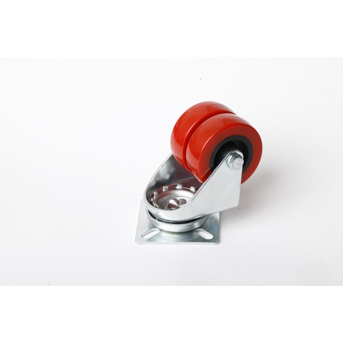 GEVEMAC - Rueda 50 mm doble roja placa giratoria