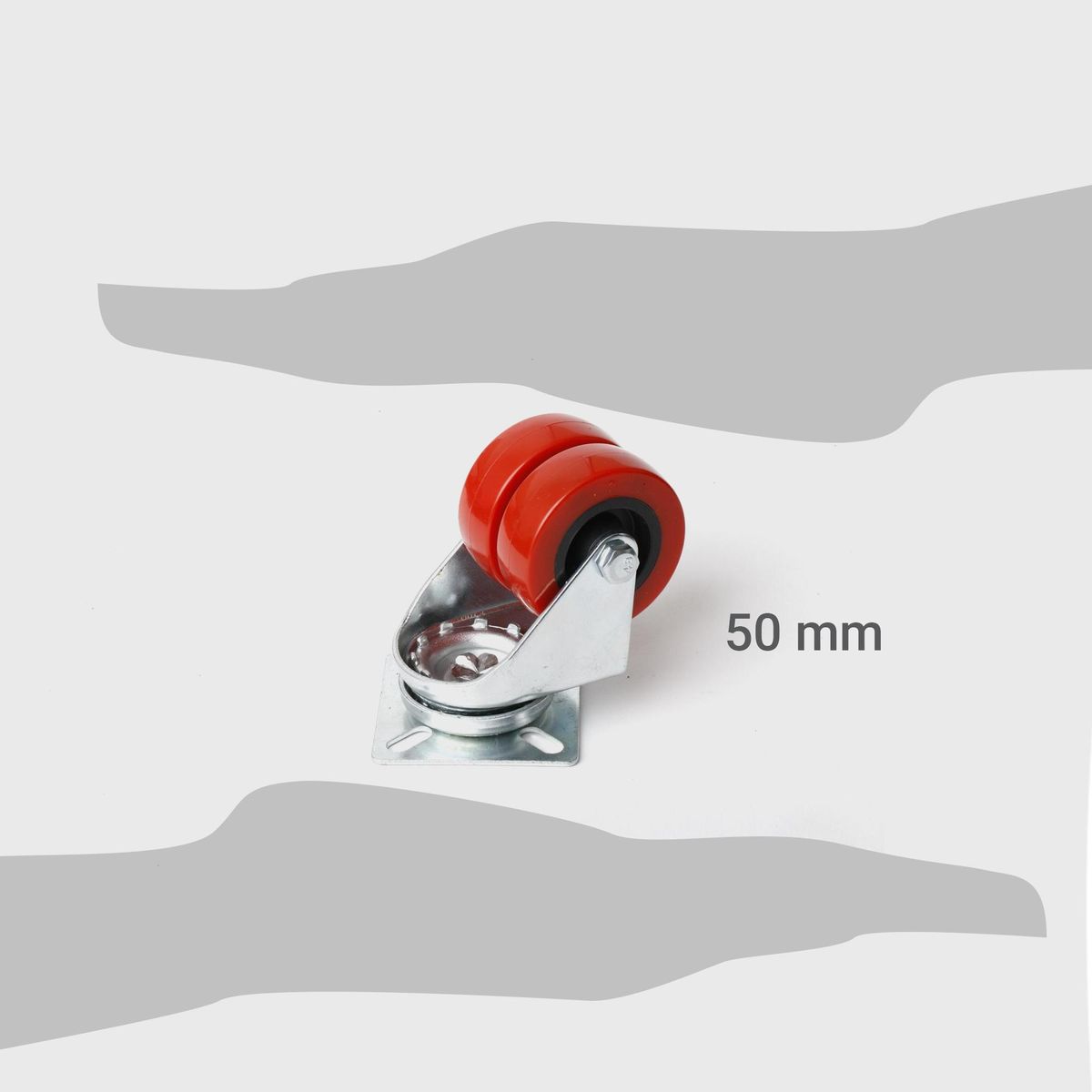 GEVEMAC - Rueda 50 mm doble roja placa giratoria