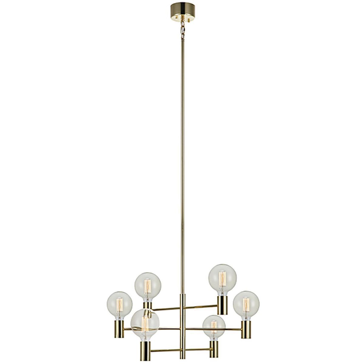 BP ILUMINACION - Lámpara Colgante Capital 6 Luces Metal Naranjo