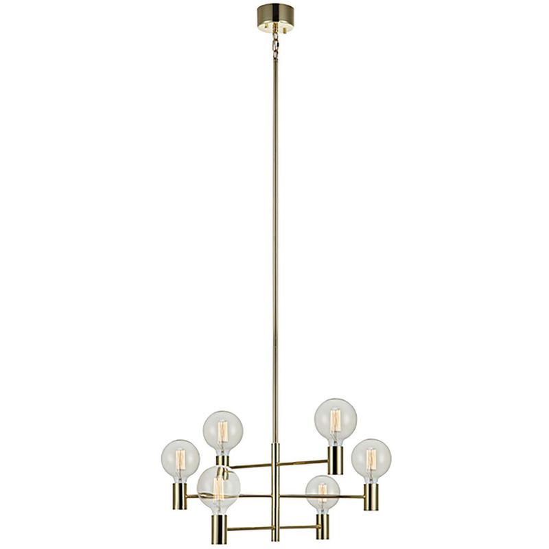 BP ILUMINACION - Lámpara Colgante Capital 6 Luces Metal Naranjo