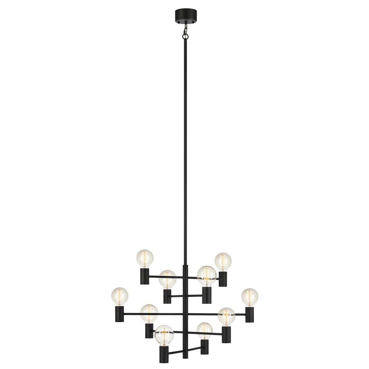 BP ILUMINACION - Lámpara Colgante Paris 10 Luces Metal Negro