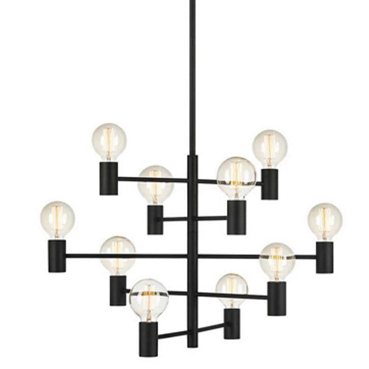 BP ILUMINACION - Lámpara Colgante Paris 10 Luces Metal Negro