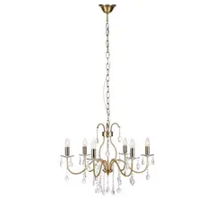 BYP - Lámpara de colgar Mary 6L E14 40W antique cristal
