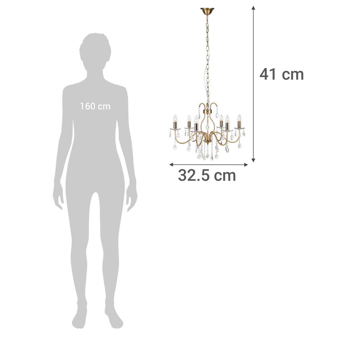 BP ILUMINACION - Lámpara Colgante Mary 6 Luces Cristal