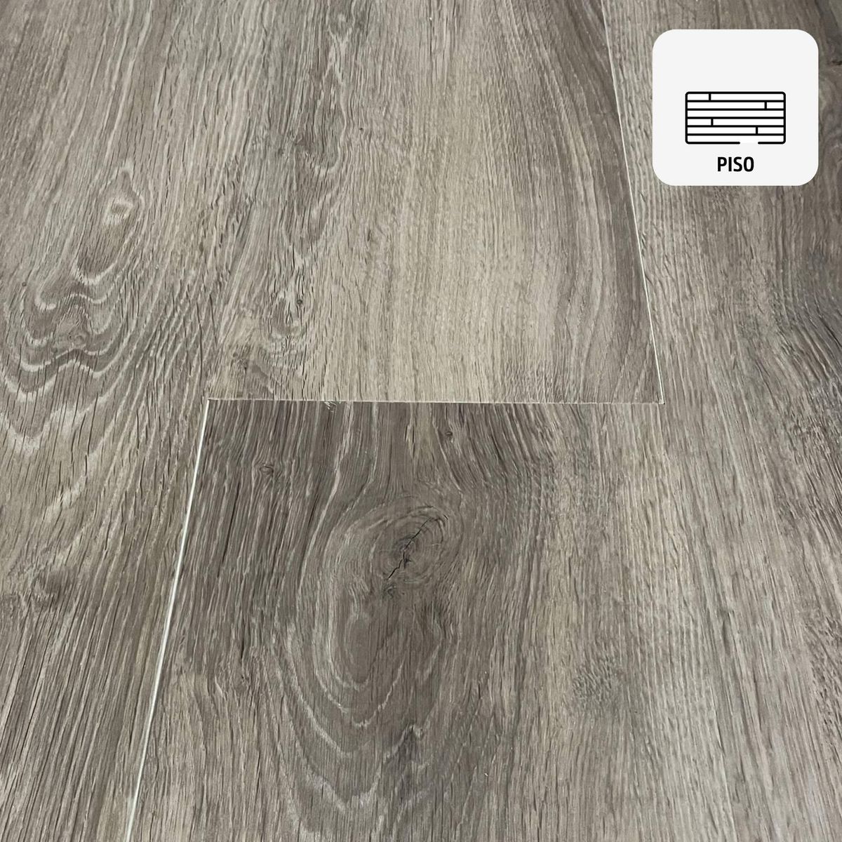 ETERSOL - Piso Vinílico SPC 4 mm 22x122 cm Piso Vinílico Gris Ceniza 2.22 m2