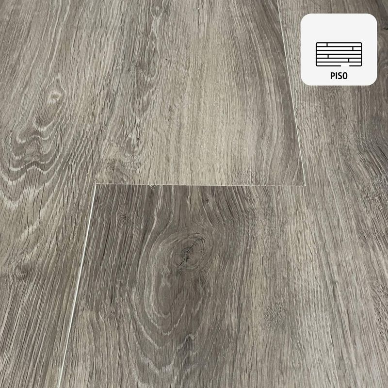 ETERSOL - Piso Vinílico SPC 4 mm 22x122 cm Piso Vinílico Gris Ceniza 2.225 m2