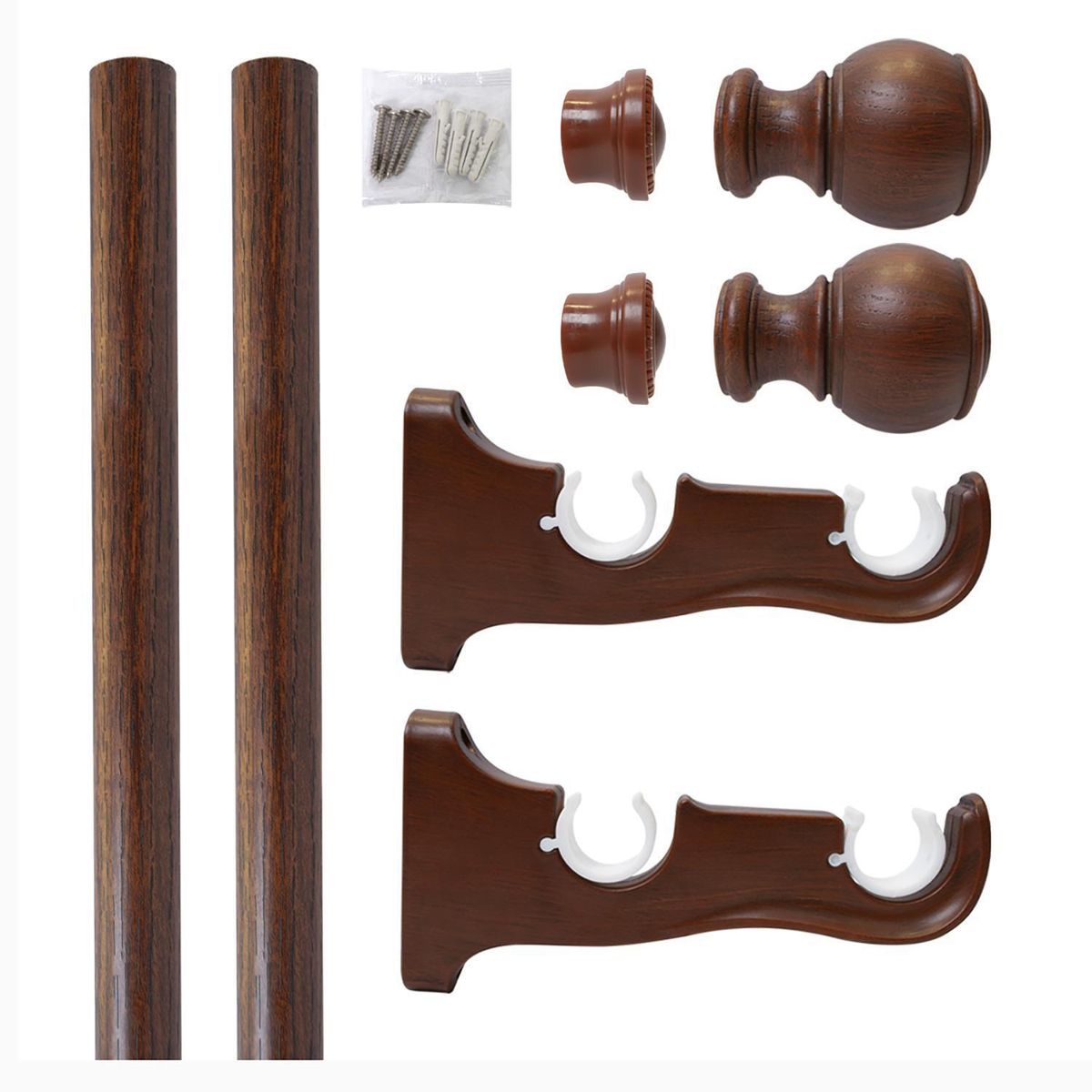 PALERMO - Set doble 1.50 tubo hierro lam. madera 28mm