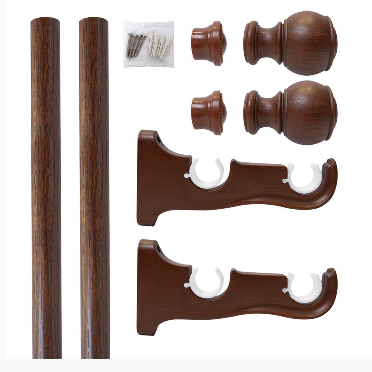 PALERMO - Set doble 2.00 tubo hierro lam. madera 28mm