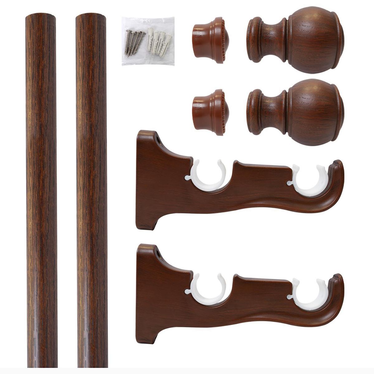 PALERMO - Set doble 2.50 tubo hierro lam. madera 28mm