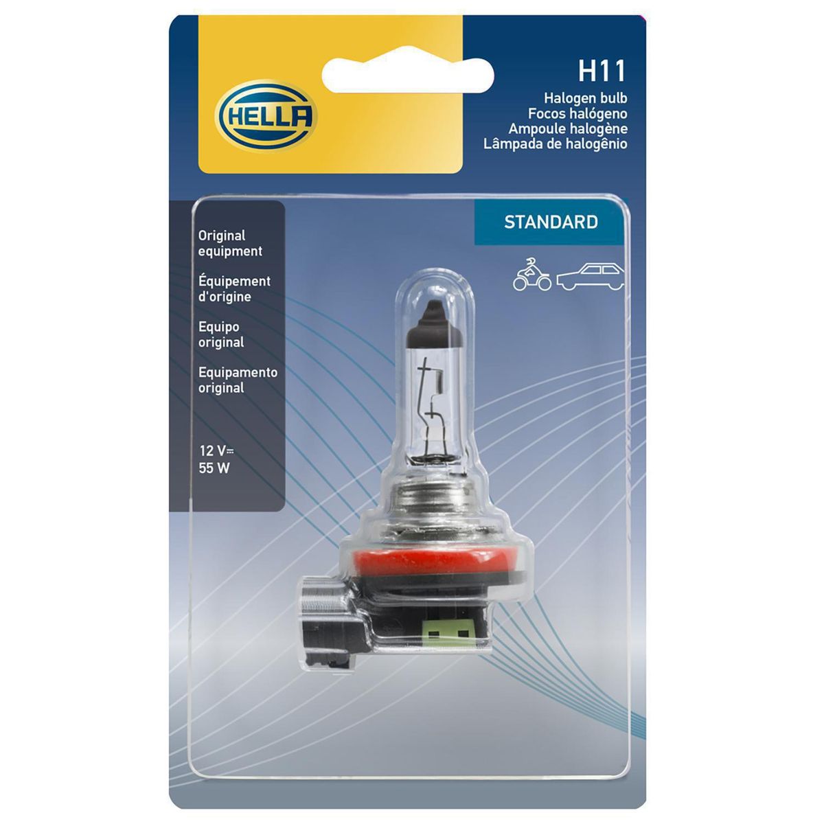 HELLA - Ampolleta H11 Hella 12v 55w para Automóvil