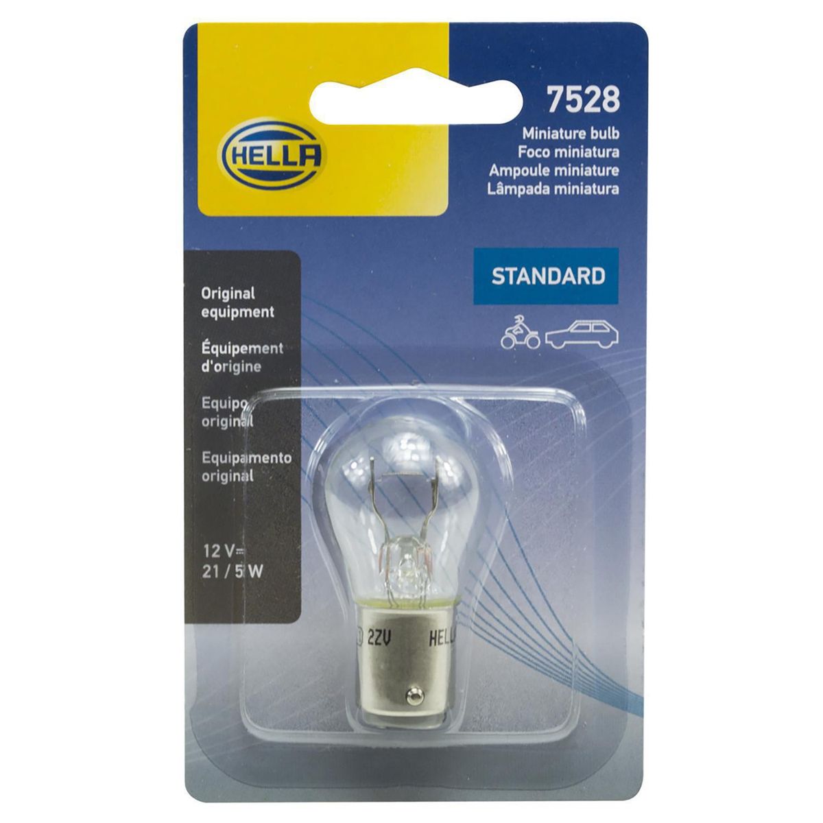 HELLA - Ampolleta Hella P21/5w 12v Bay15d Luz Trasera y Freno Automotriz