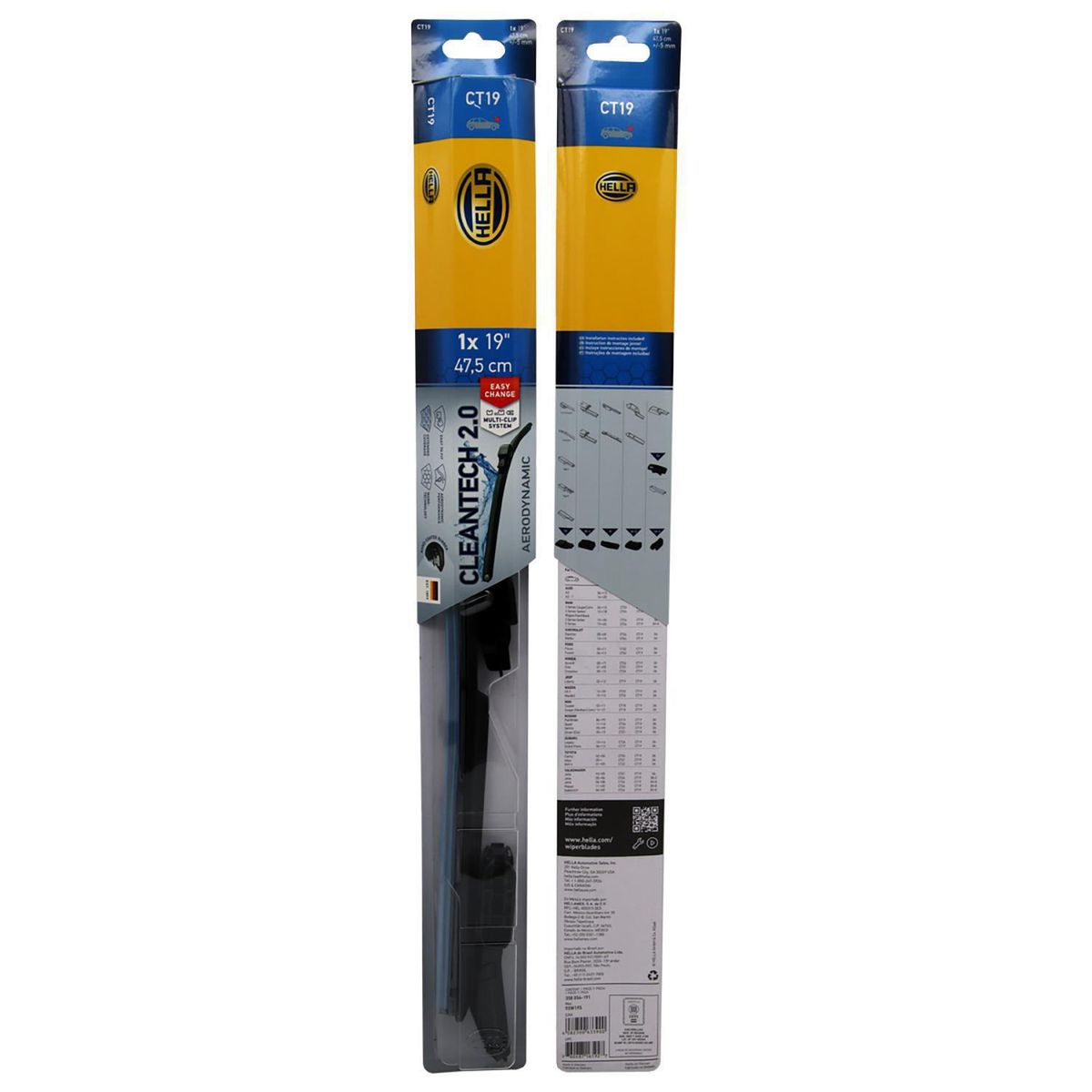 HELLA - Plumilla Hella 19" con Adaptador Universal para Auto