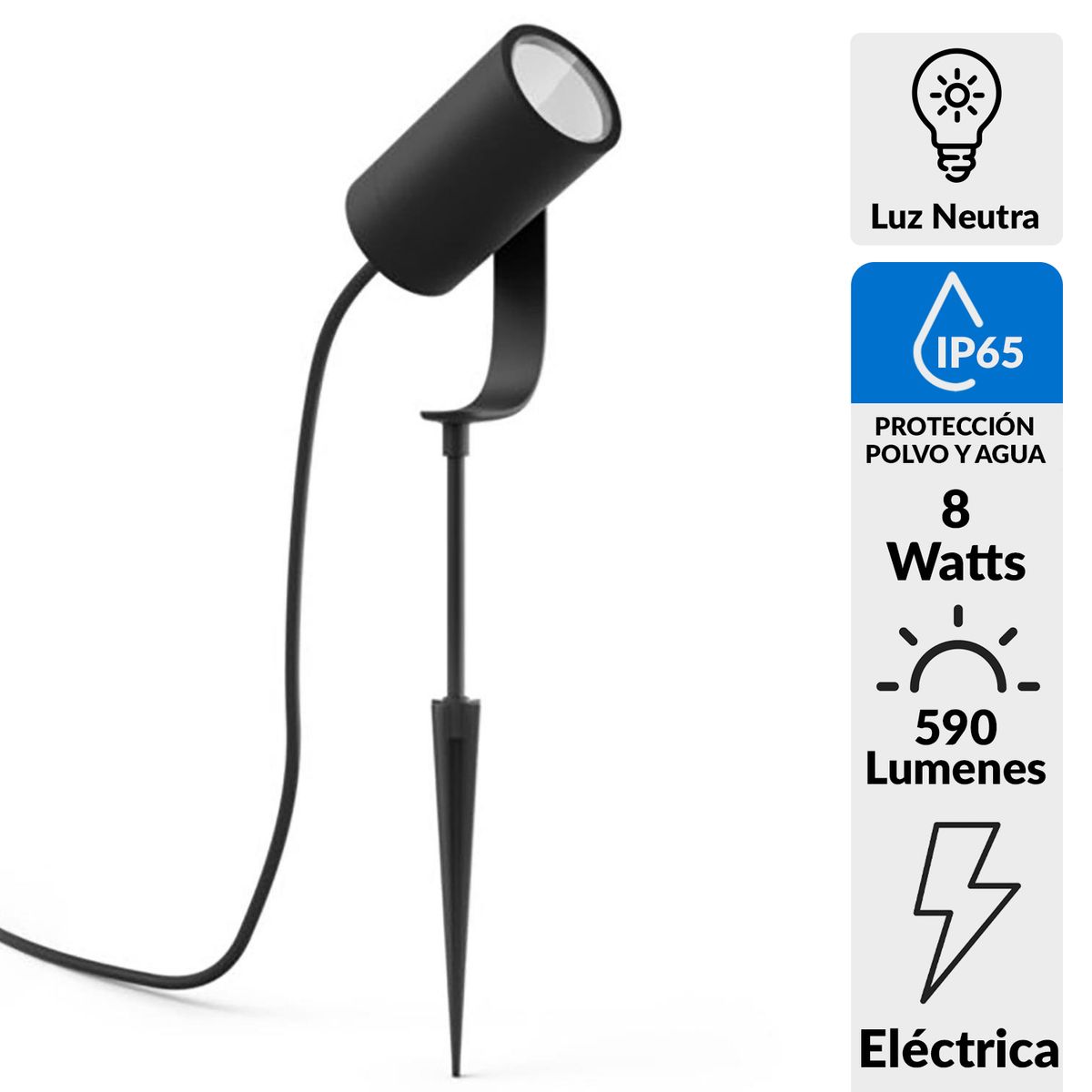 PHILIPS HUE - Foco para Exterior 8 W IP 65 590 lm Luz Neutro