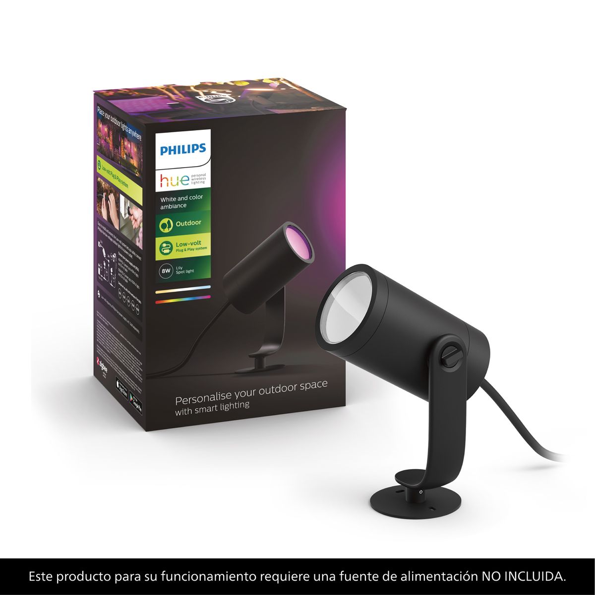 PHILIPS HUE - Foco para Exterior 8 W IP 65 590 lm Luz Neutro