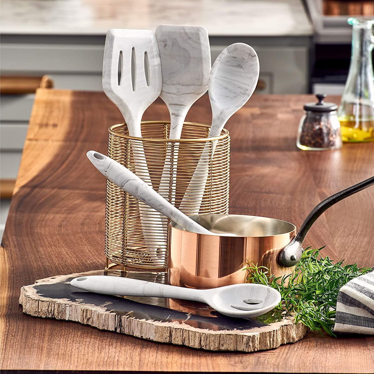 HAMPTON FORGE - Set de 5 Utensilios Cocina Hampton Forge Mango Mármol