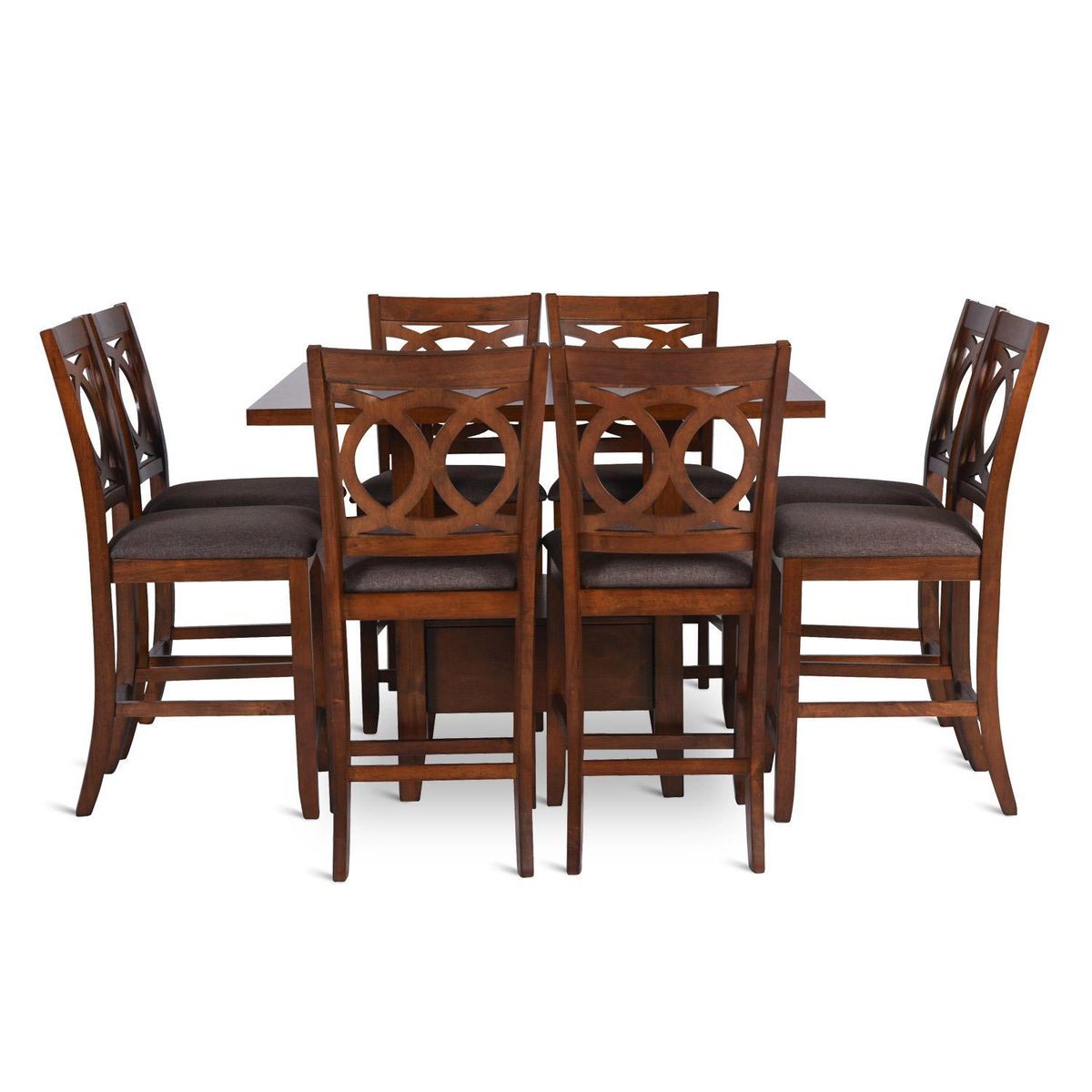 CIC - Juego de Comedor Boston 8 Sillas Mesa Cuadrada 140x92x140 cm Roble antiguo