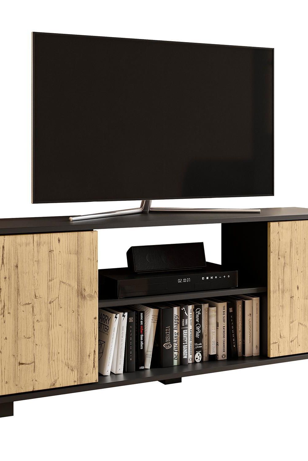 VEKKAHOME - Rack Port 50" 120x30x50 cm chocolate
