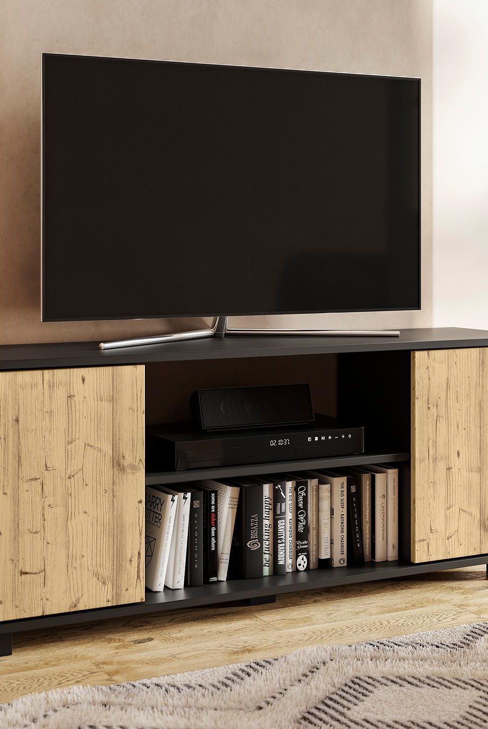 VEKKAHOME - Rack Port 50" 120x30x50 cm chocolate