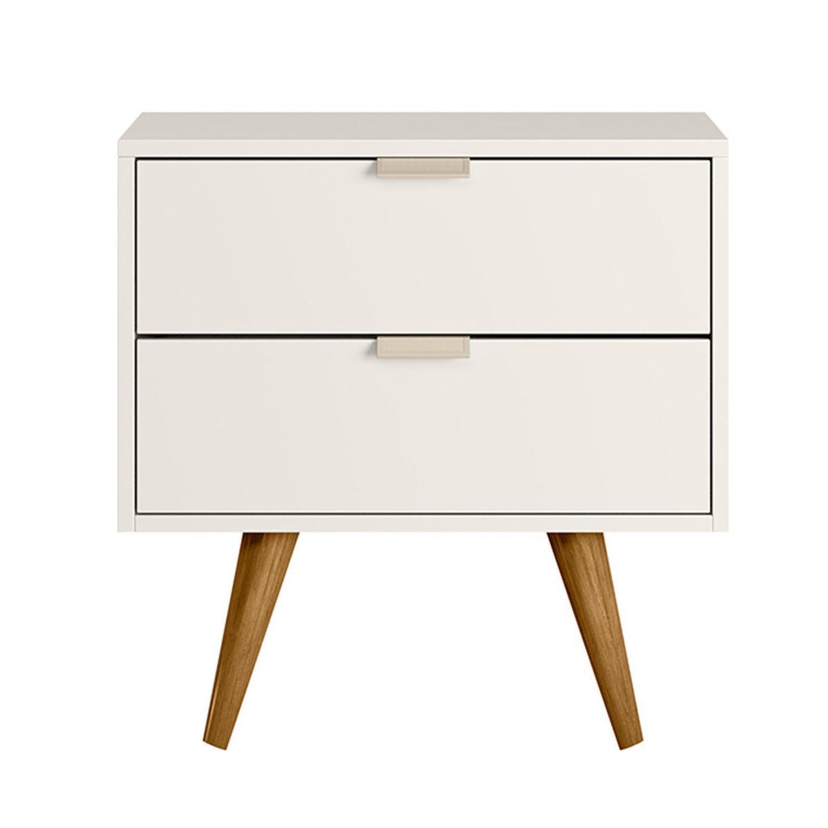 VEKKAHOME - Velador 2 Cajón 53x54x38 cm Blanco