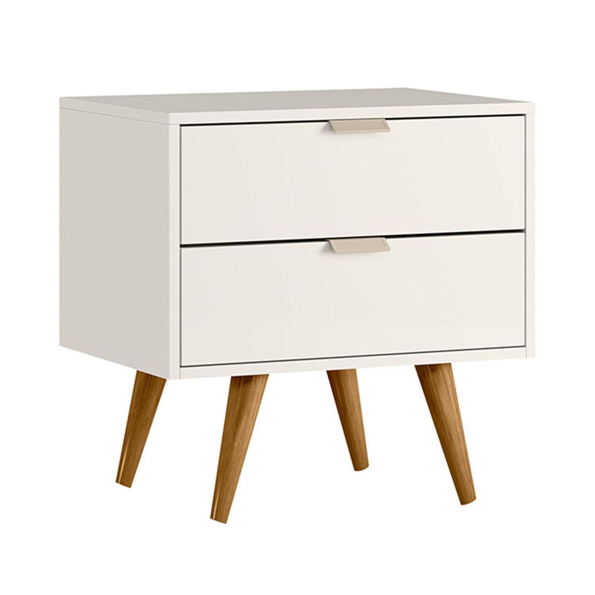 VEKKAHOME - Velador 2 Cajón 53x54x38 cm Blanco