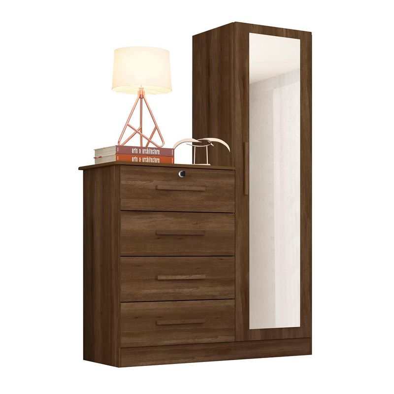 VEKKAHOME - Cómoda 4 Cajón(es) Vex 48.3x14.9x166.9 cm Café