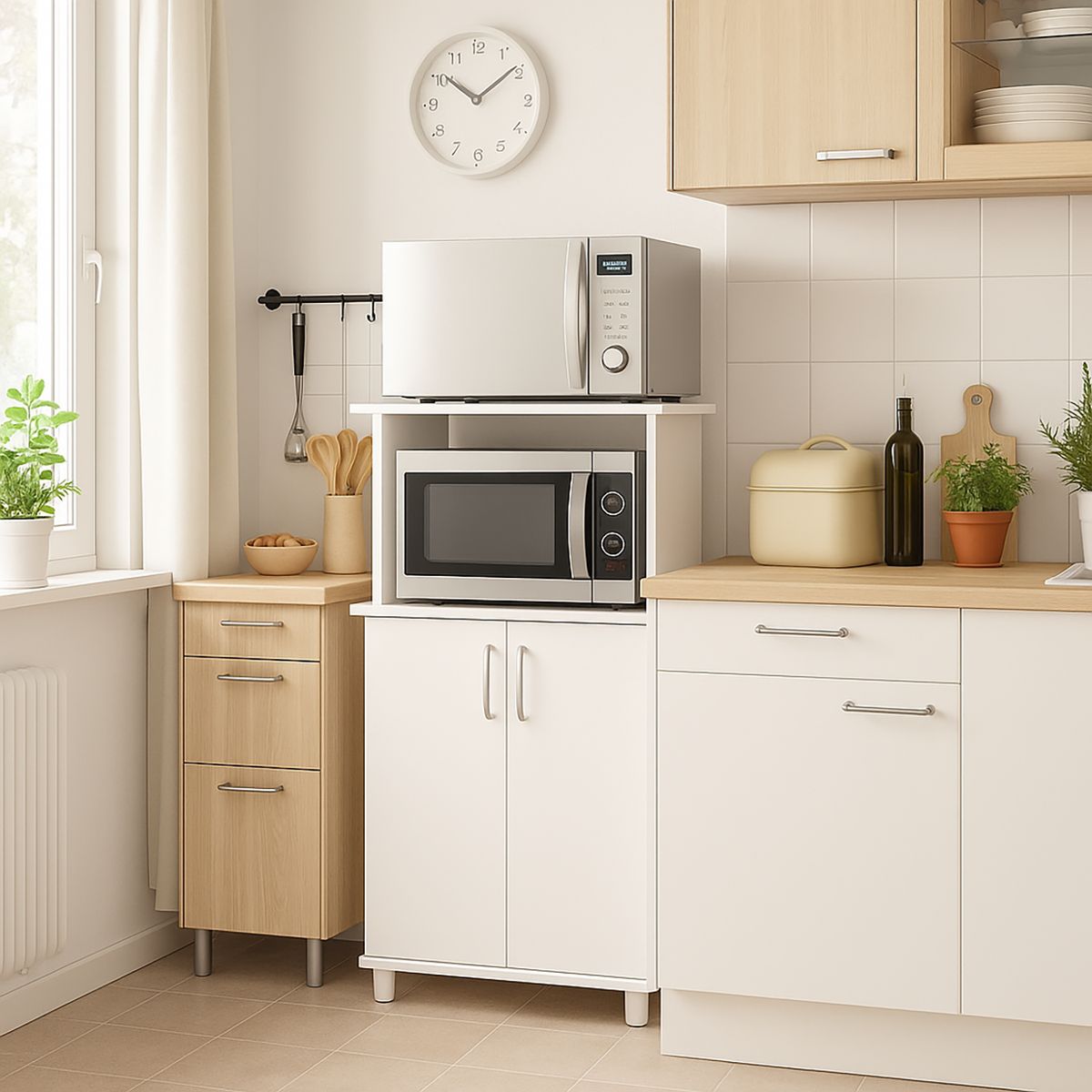 VEKKAHOME - Mueble de Cocina para Microondas Navona